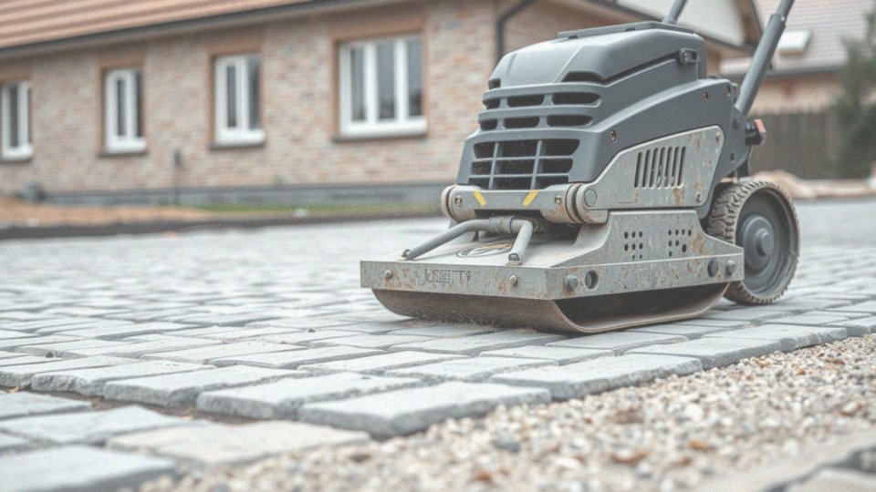 Jakie narzędzie jest kluczowe w procesie zagęszczania kostki brukowej?
