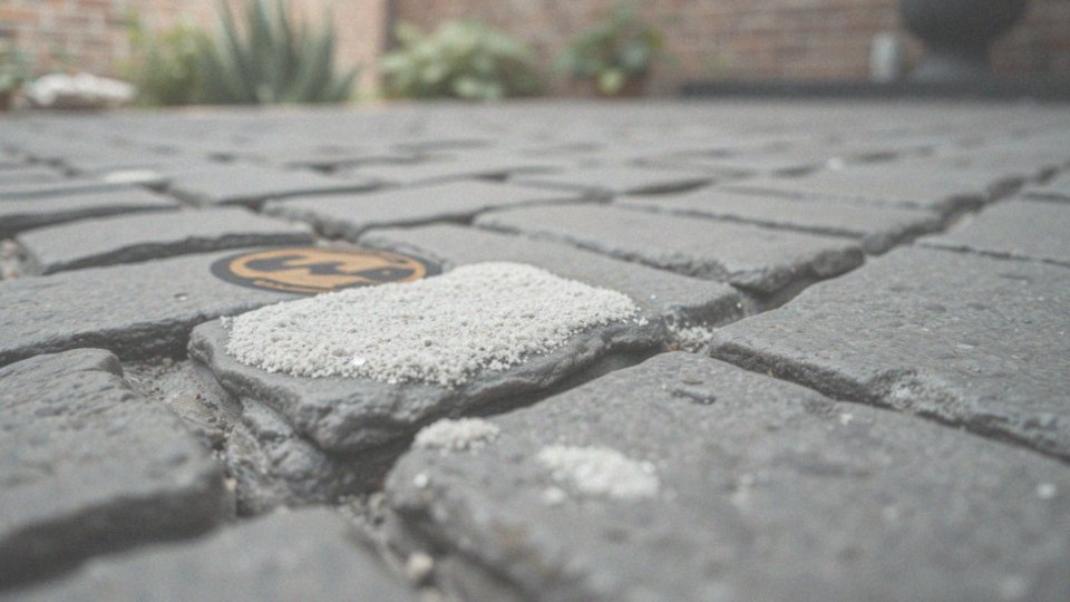 Czym powinno się traktować plamy z oleju na kostce brukowej?